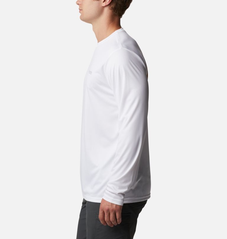 Men's PFG Terminal Tackle Carey Chen Long Sleeve Shirt, Color: White, Redfish