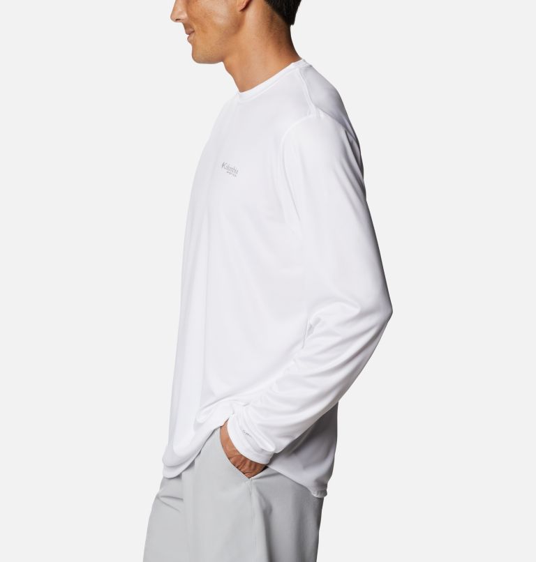 Thumbnail: Men's PFG Terminal Tackle Carey Chen Long Sleeve Shirt, Color: White, Sailfish, image 3