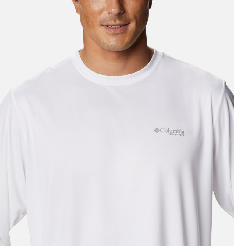Thumbnail: Men's PFG Terminal Tackle Carey Chen Long Sleeve Shirt, Color: White, Sailfish, image 4
