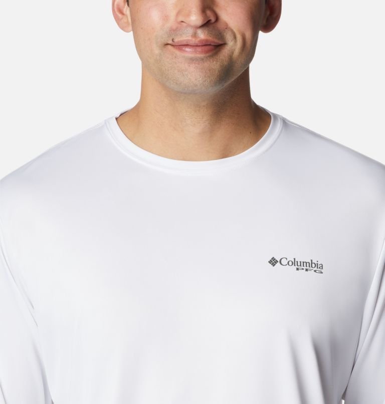 Thumbnail: Men's PFG Terminal Tackle Carey Chen Long Sleeve Shirt, Color: White, Bass, image 4