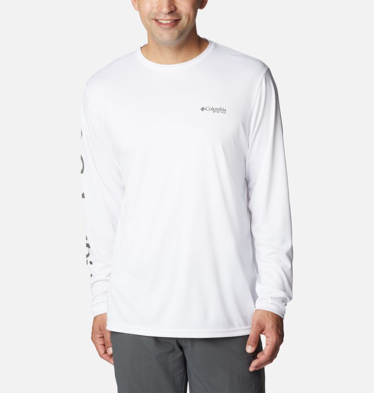 Thumbnail: Men's PFG Terminal Tackle Carey Chen Long Sleeve Shirt, Color: White, Bass, image 2