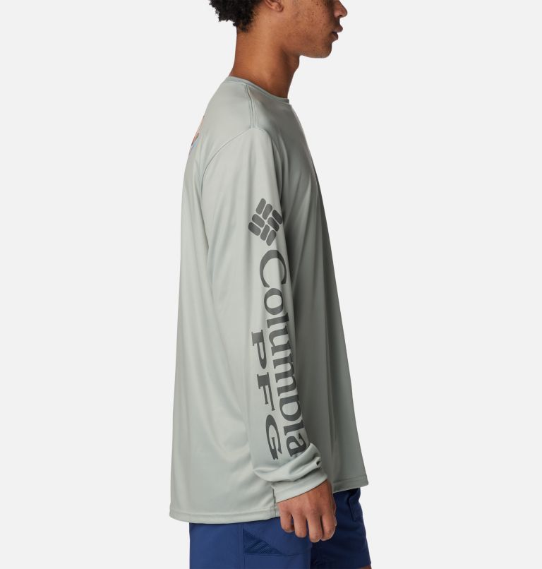 Thumbnail: Men's PFG Terminal Tackle Carey Chen Long Sleeve Shirt, Color: Safari, Bass, image 3