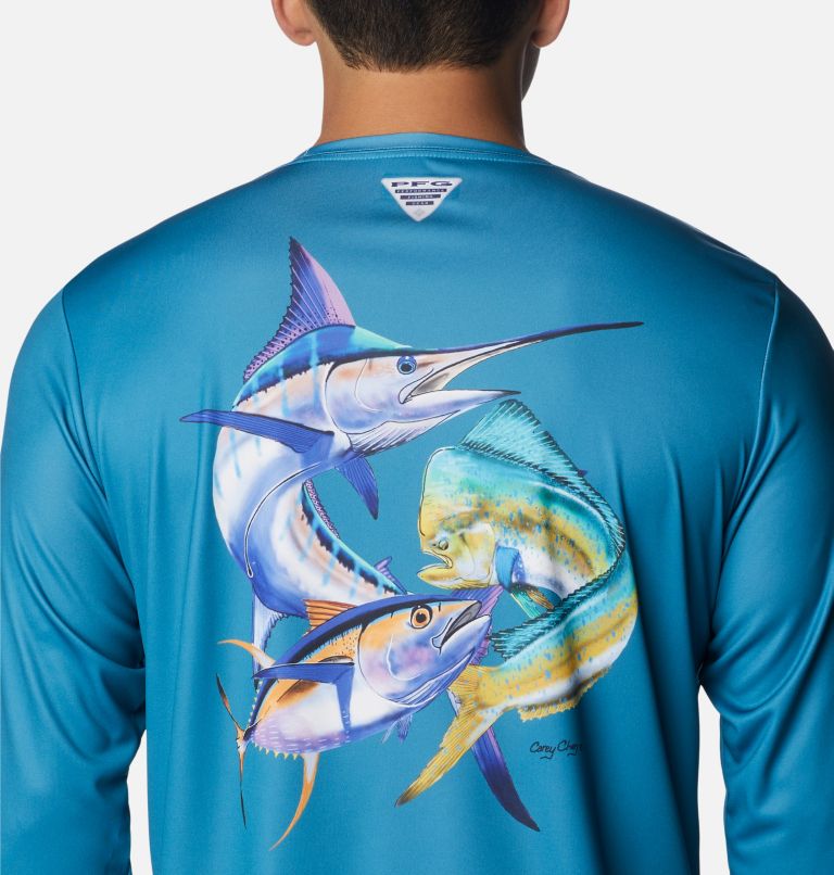 Men's PFG Terminal Tackle Carey Chen Long Sleeve Shirt, Color: Deep Marine, Offshore Slam, image 5
