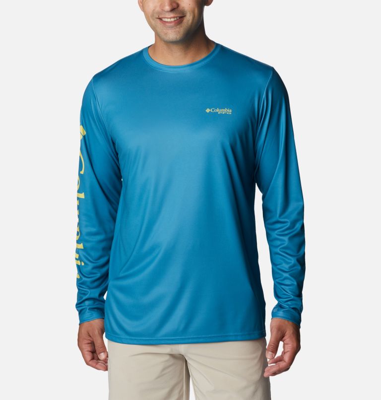 Thumbnail: Men's PFG Terminal Tackle Carey Chen Long Sleeve Shirt, Color: Deep Marine, Offshore Slam, image 2