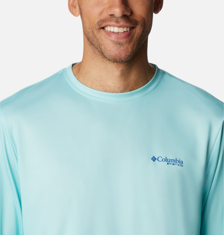 Men's PFG Terminal Tackle Carey Chen Long Sleeve Shirt, Color: Gulf Stream, Vivid Blue Reef Cup, image 4