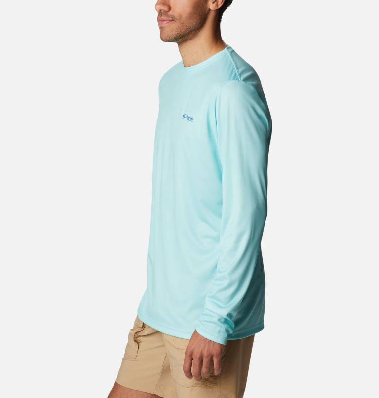 Men's PFG Terminal Tackle Carey Chen Long Sleeve Shirt, Color: Gulf Stream, Vivid Blue Reef Cup, image 2