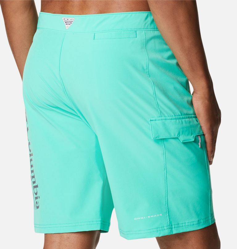 Thumbnail: Men's PFG Terminal Tackle Board Shorts, Color: Electric Turquoise, Cool Grey, image 5