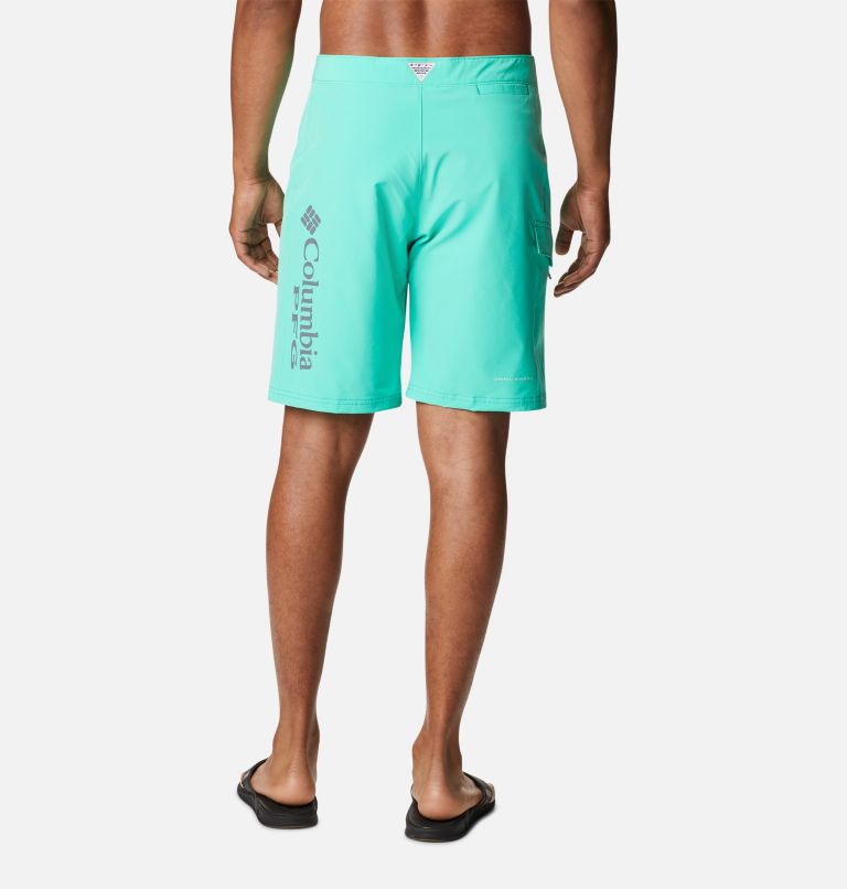 Men's PFG Terminal Tackle Board Shorts, Color: Electric Turquoise, Cool Grey, image 2