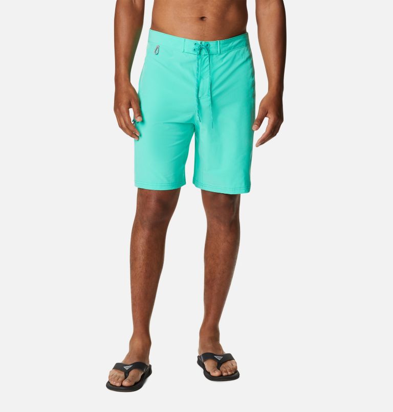 Thumbnail: Men's PFG Terminal Tackle Board Shorts, Color: Electric Turquoise, Cool Grey, image 1