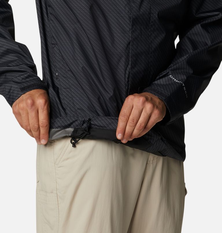 Men's PFG Terminal Tackle Rain Shell Jacket, Color: Black Carbon Fiber Print, image 7