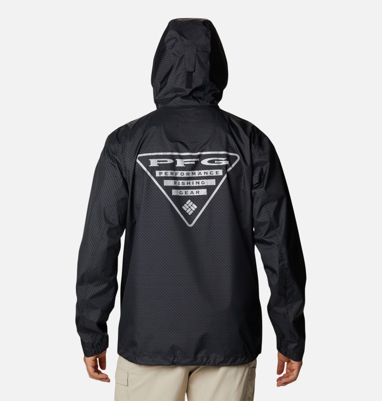 Thumbnail: Men's PFG Terminal Tackle Rain Shell Jacket, Color: Black Carbon Fiber Print, image 2