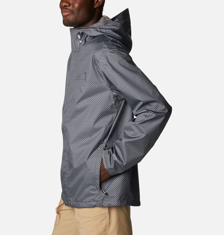 Men's PFG Terminal Tackle Rain Shell Jacket, Color: City Grey Carbon Fiber Print