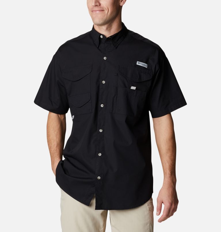Thumbnail: Men's Bonehead Icon Short Sleeve Shirt, Color: Black, Lucky Carp Graphic, image 2