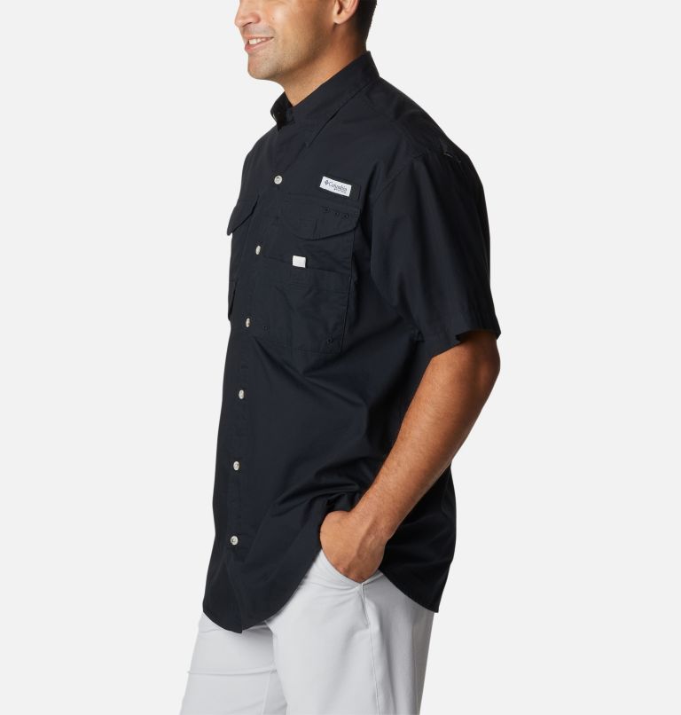 Men's Bonehead Icon Short Sleeve Shirt, Color: Black, USA Fish Flag Graphic, image 3