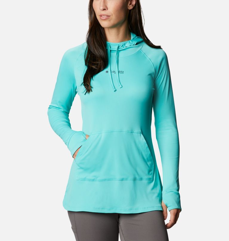 Women's PFG Respool Knit Hoodie, Color: Dolphin, image 1