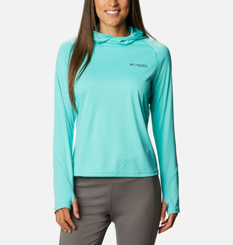 Chandail à capuchon PFG ZERO Rules Ice pour femme, Color: Dolphin, image 1