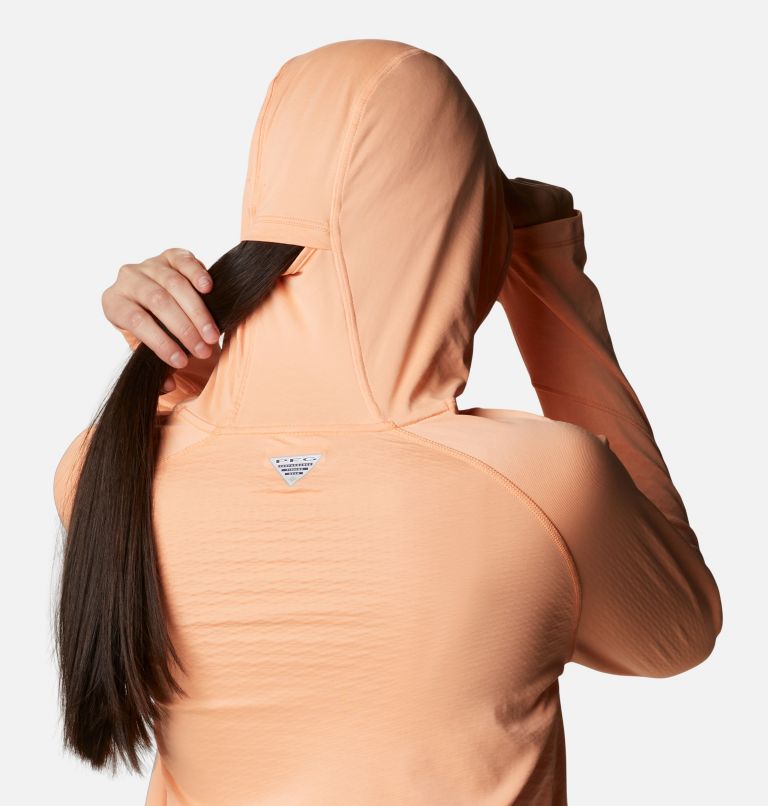 Women's PFG ZERO Rules Ice Hoodie, Color: Bright Nectar, image 5