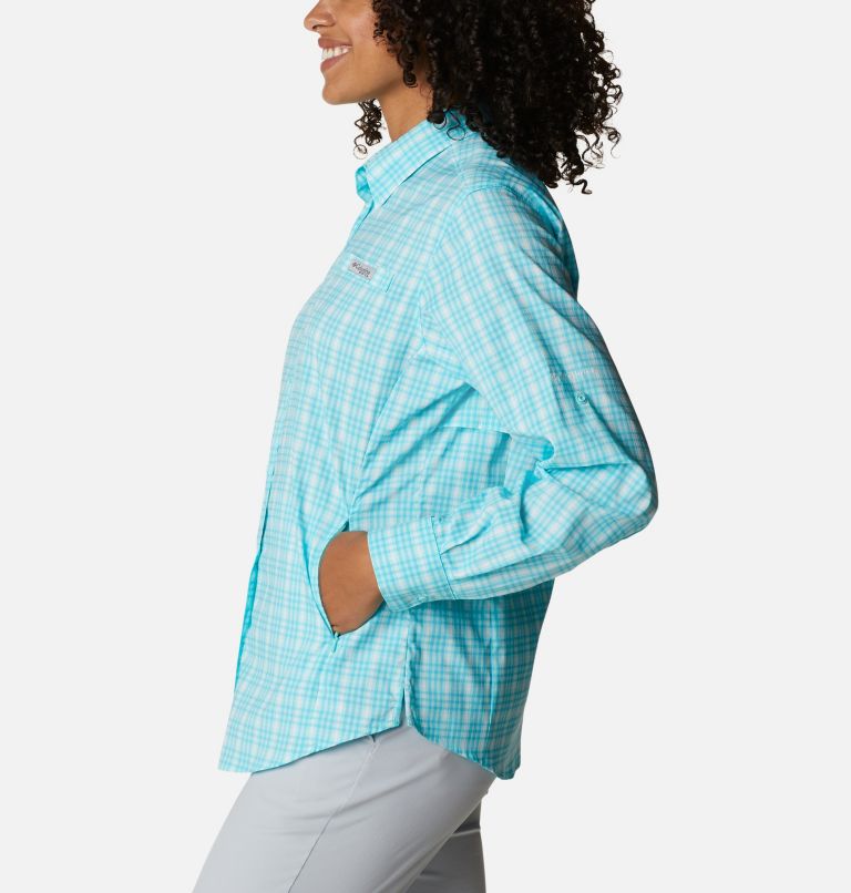 Thumbnail: Women's PFG Super Tamiami Long Sleeve Shirt, Color: Atoll Gingham, image 3