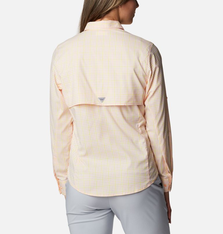 Women's PFG Super Tamiami Long Sleeve Shirt, Color: Sun Glow Gingham, image 2