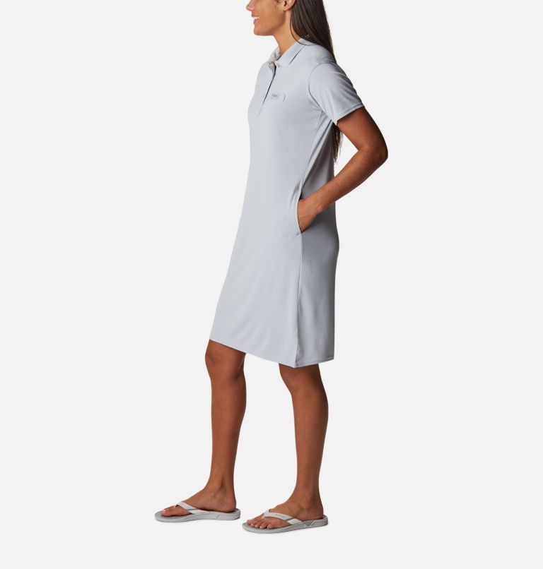 Women's PFG Tidal Tee Polo Dress, Color: Cirrus Grey
