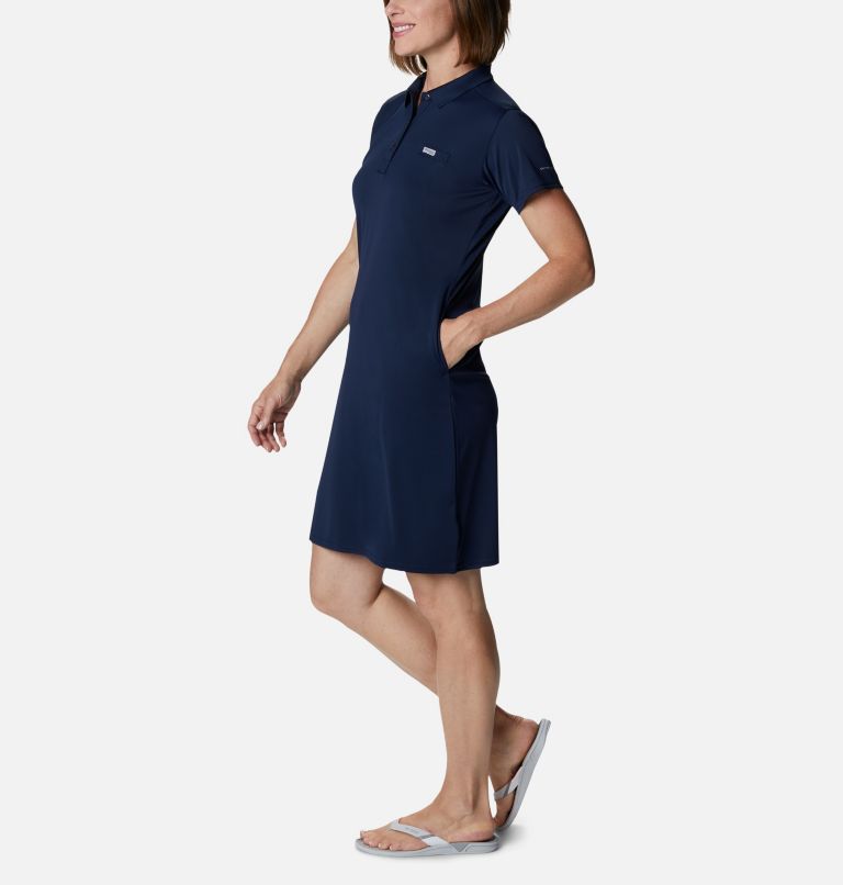 Women's PFG Tidal Tee Polo Dress, Color: Collegiate Navy, image 3