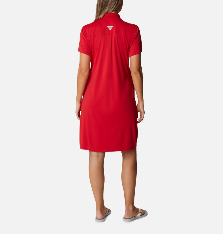 Women's PFG Tidal Tee Polo Dress, Color: Red Spark