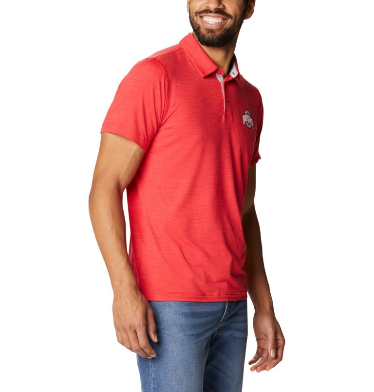 Thumbnail: Men's Collegiate Tech Trail Polo - Ohio State, Color: OS - Intense Red, image 5