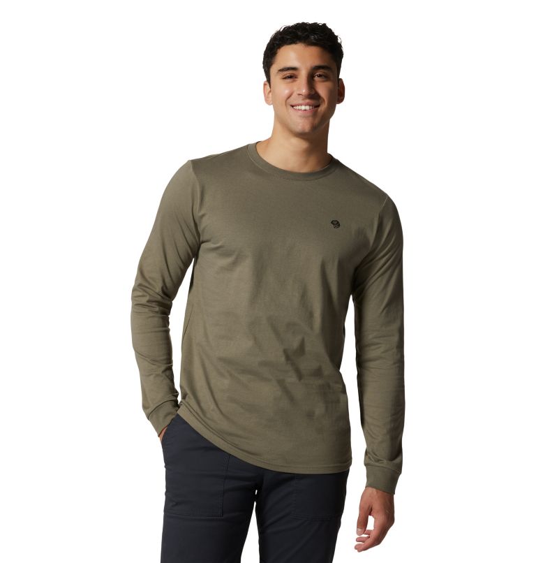 Thumbnail: Men's MHW Logo Long Sleeve T-Shirt, Color: Stone Green, image 1