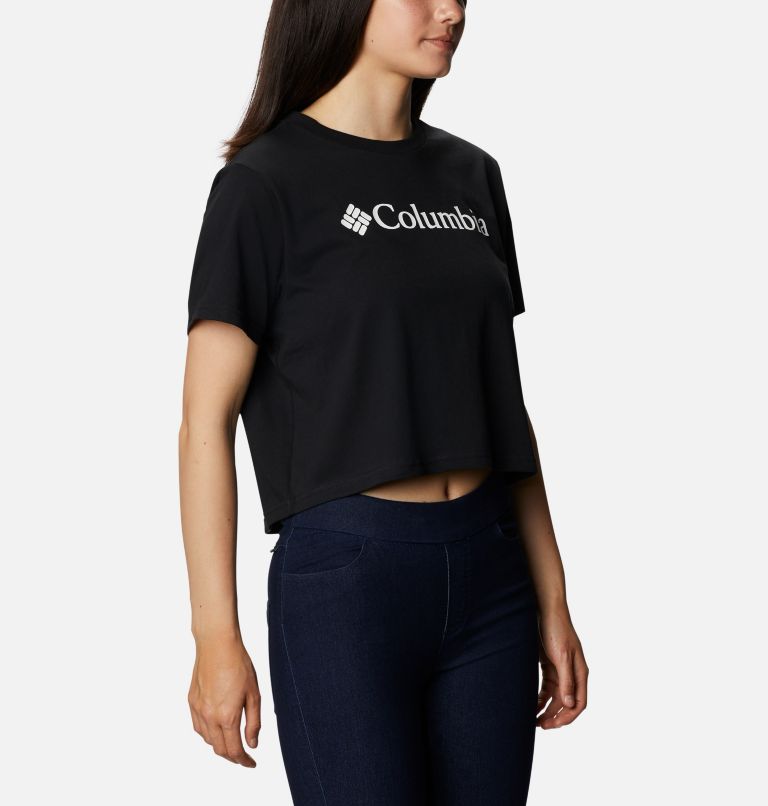 Thumbnail: North Cascades Graphic Cropped T-Shirt für Frauen, Color: Black, image 5