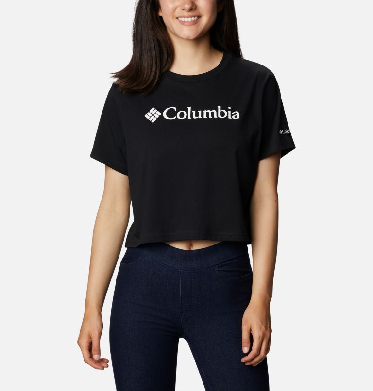 Thumbnail: Camiseta corta estampada North Cascades para mujer, Color: Black, image 1