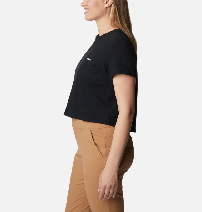 Thumbnail: Women’s North Cascades Graphic Cropped T-Shirt, Color: Black, Chalk Dotty Disguise, image 3