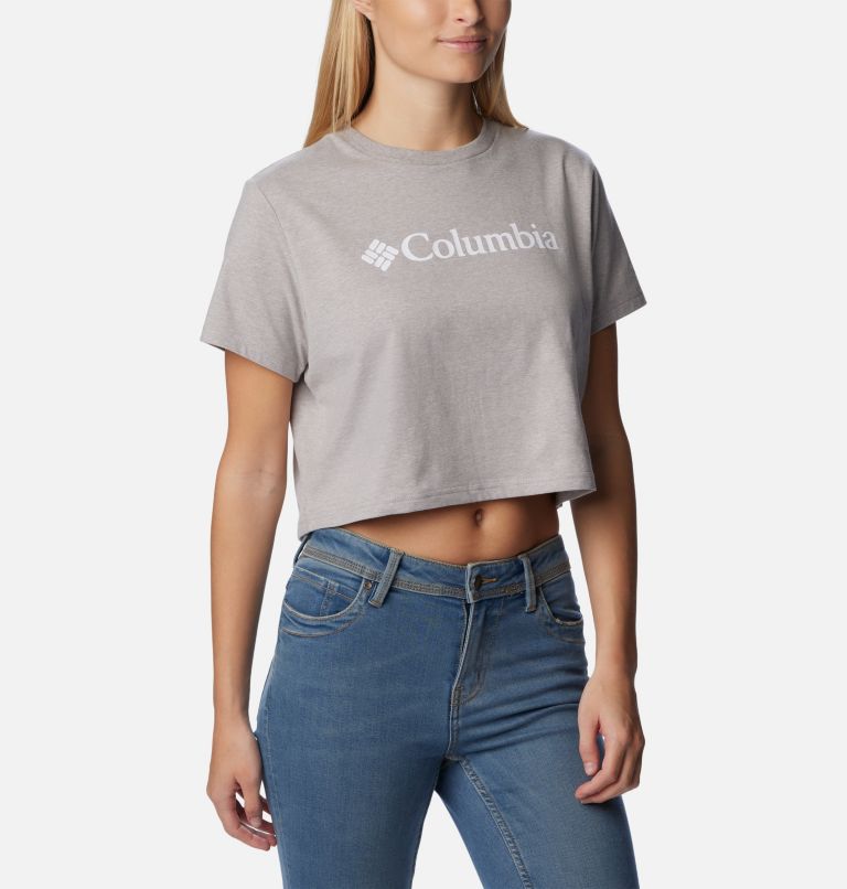 Women’s North Cascades Graphic Cropped T-Shirt, Color: Columbia Grey Heather, image 5