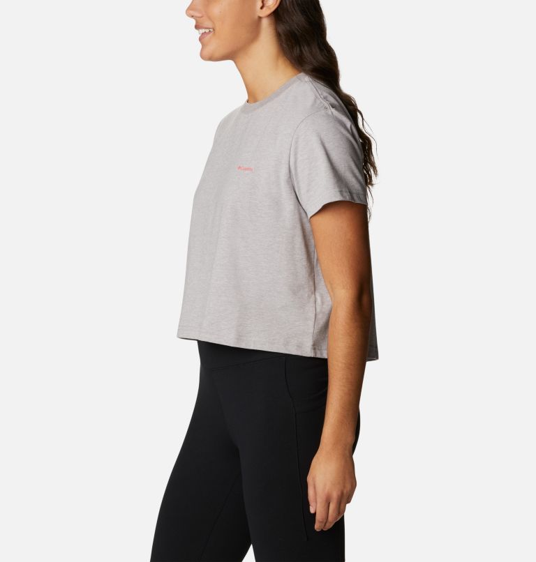 Thumbnail: Women’s North Cascades Graphic Cropped T-Shirt, Color: Columbia Grey Hthr, CSC Branded Gradient, image 3