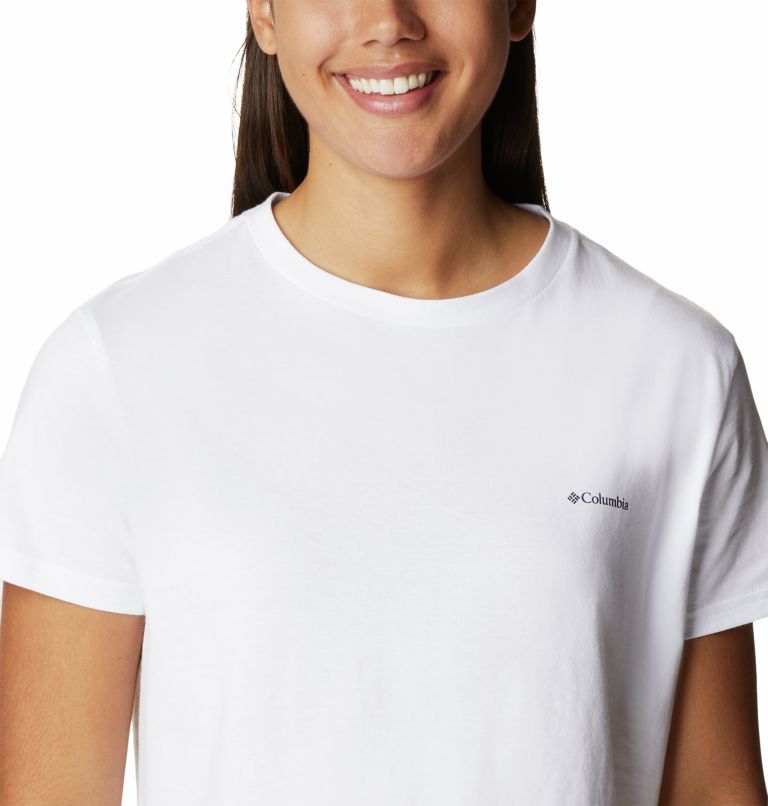 Thumbnail: T-shirt Crop Graphique North Cascades Femme, Color: White, Wild Fuchsia Dotty Disguise, image 4
