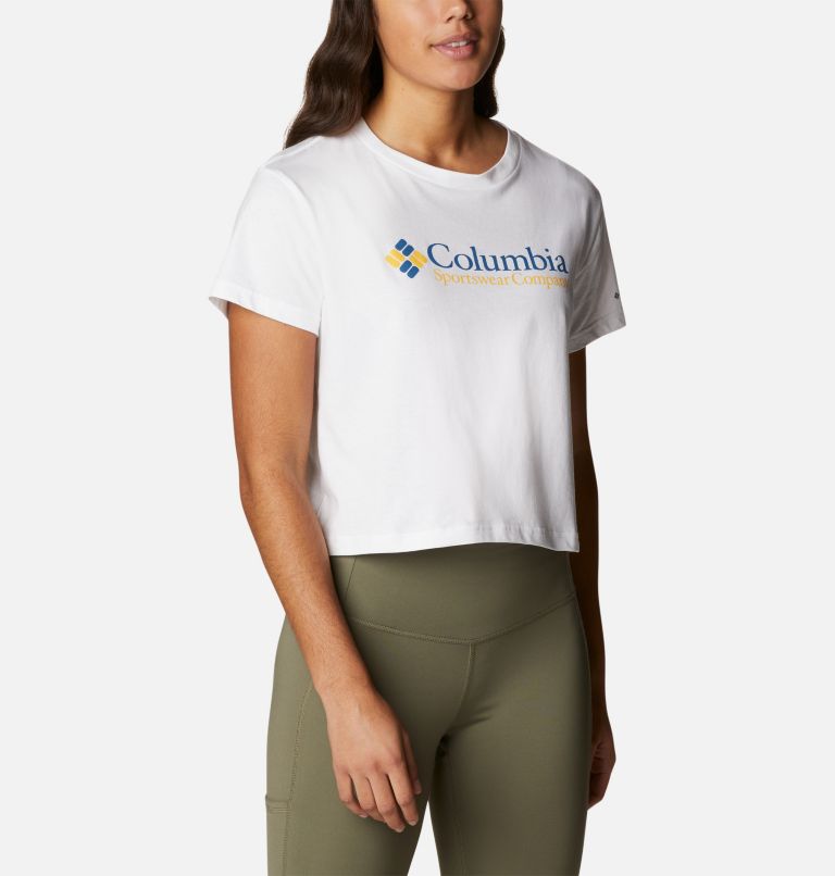 North Cascades Graphic Cropped T-Shirt für Frauen, Color: White, CSC Retro Logo, image 5