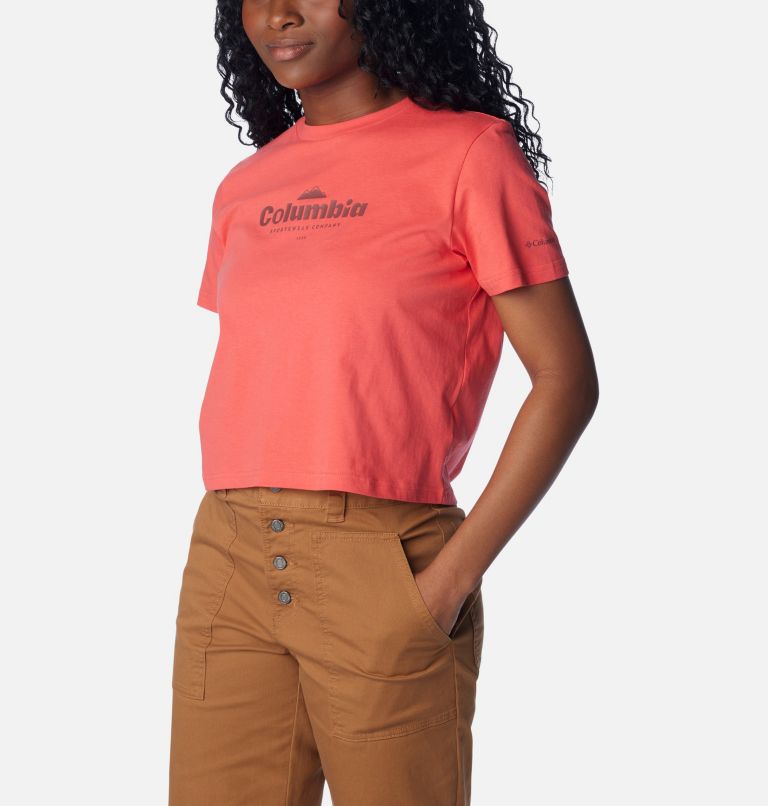 Women’s North Cascades Graphic Cropped T-Shirt, Color: Juicy, Elevated High, image 5