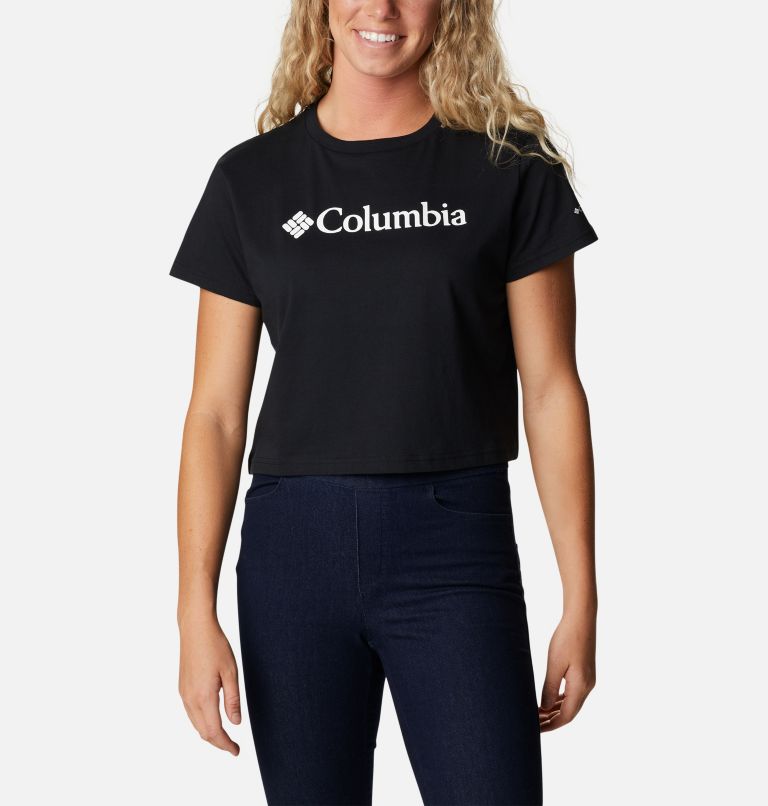 Women's North Cascades Cropped T-Shirt, Color: Black
