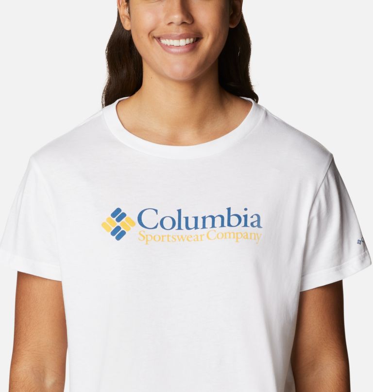 Women's North Cascades Cropped T-Shirt, Color: White, CSC Retro Logo, image 4