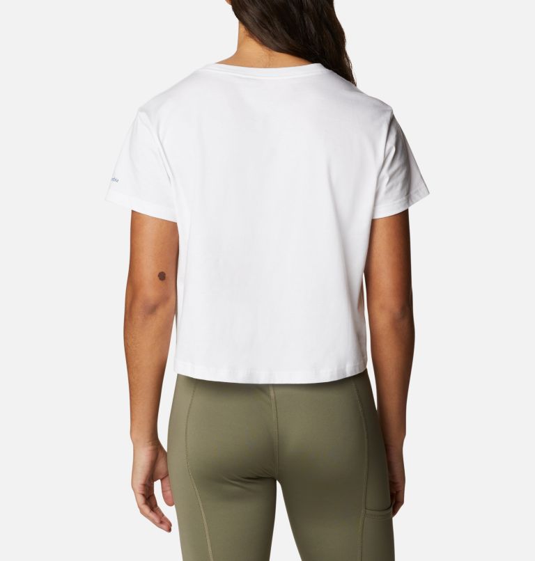 Women's North Cascades Cropped T-Shirt, Color: White, CSC Retro Logo, image 2