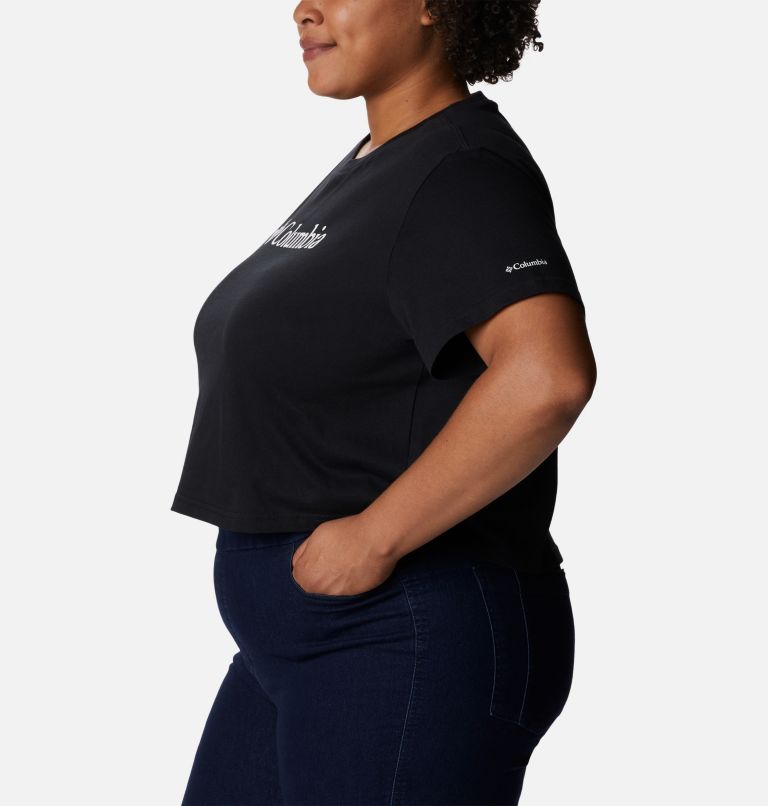North Cascades Cropped Tee - Plus Size, Color: Black, image 3