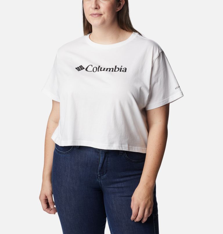 Thumbnail: Women's North Cascades Cropped Tee - Plus Size, Color: White, image 5