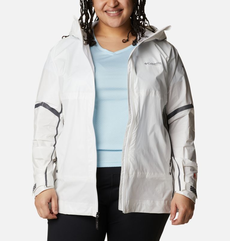 Manteau imperméable OutDry Extreme NanoLite pour femme - Grandes tailles, Color: White