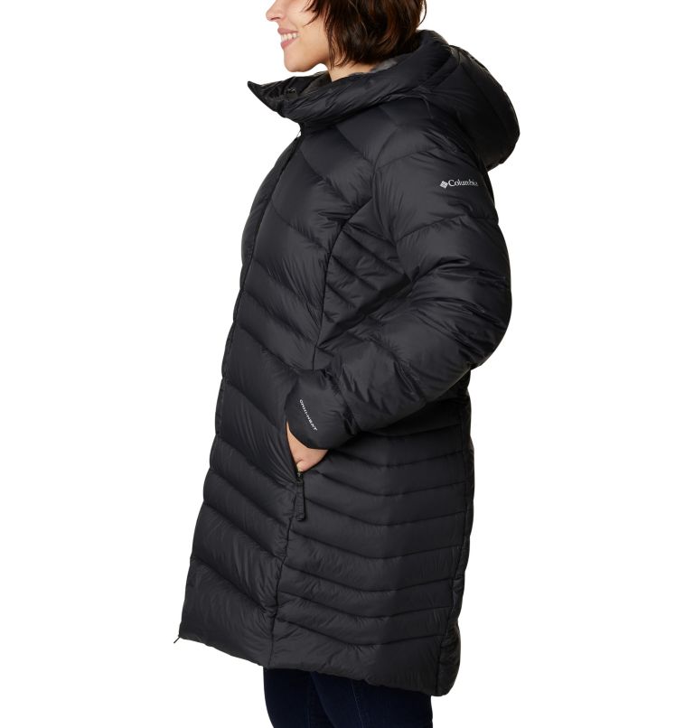 Women's Autumn Park Down Hooded Mid Jacket - Plus Size, Color: Black, image 3