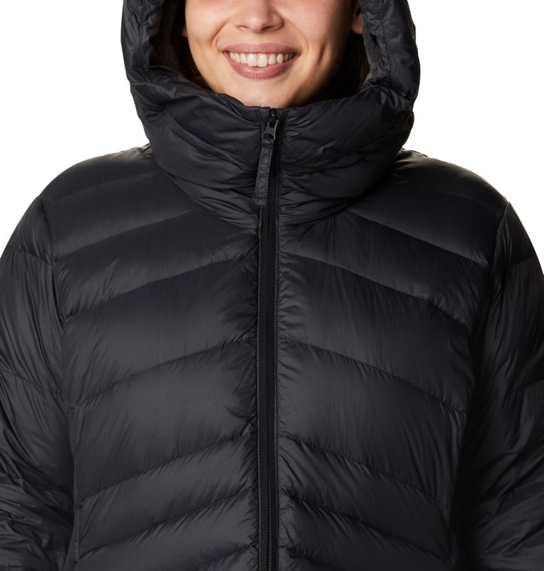 Women's Autumn Park Down Hooded Mid Jacket - Plus Size, Color: Black, image 4