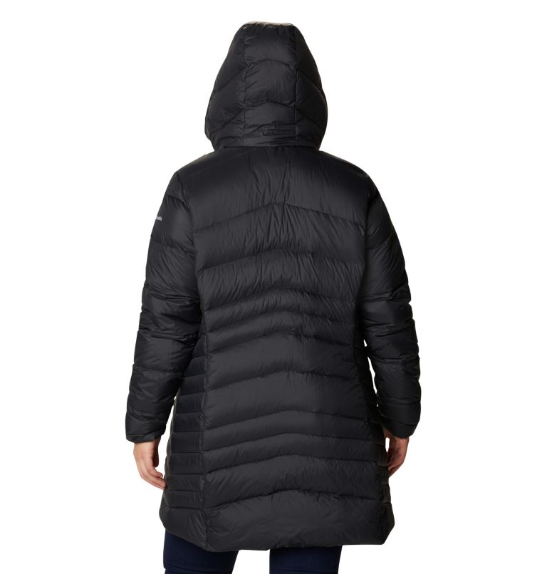Women's Autumn Park Down Hooded Mid Jacket - Plus Size, Color: Black, image 2