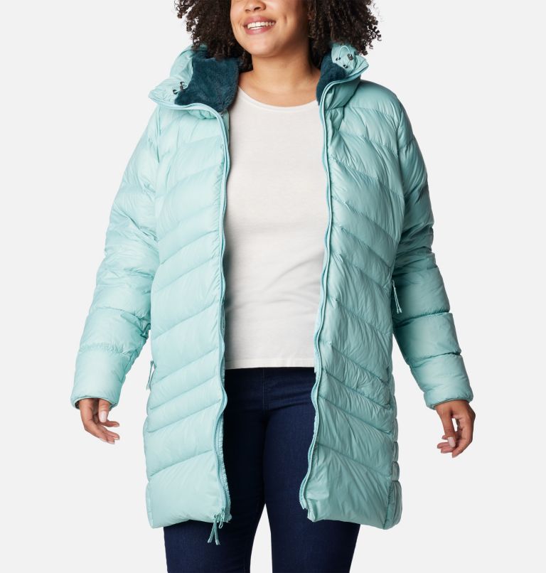 Plus size hooded hot sale puffer coat