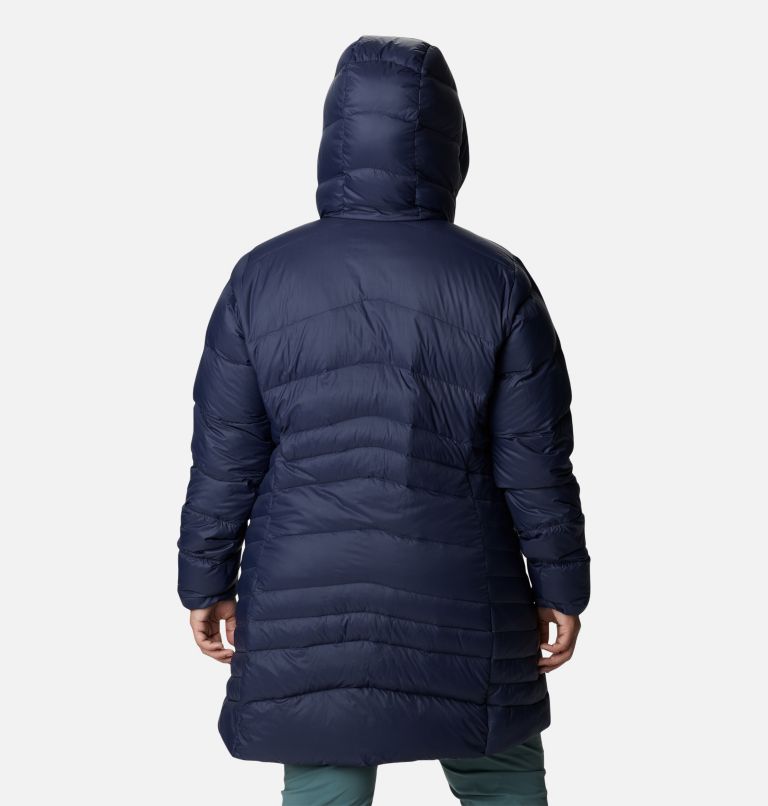 Women's Autumn Park Down Hooded Mid Jacket - Plus Size, Color: Dark Nocturnal, image 2
