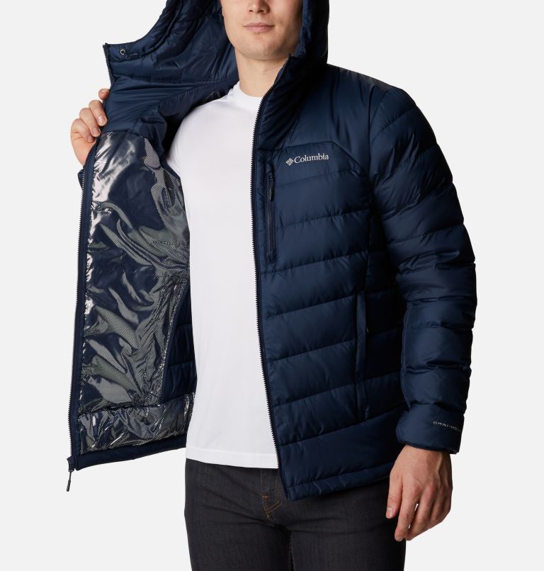 Men's Autumn Park Down Hooded Jacket, Color: Collegiate Navy, image 5