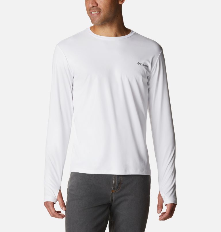 Men's Sun Deflector Summerdry Long Sleeve Shirt, Color: White, image 1