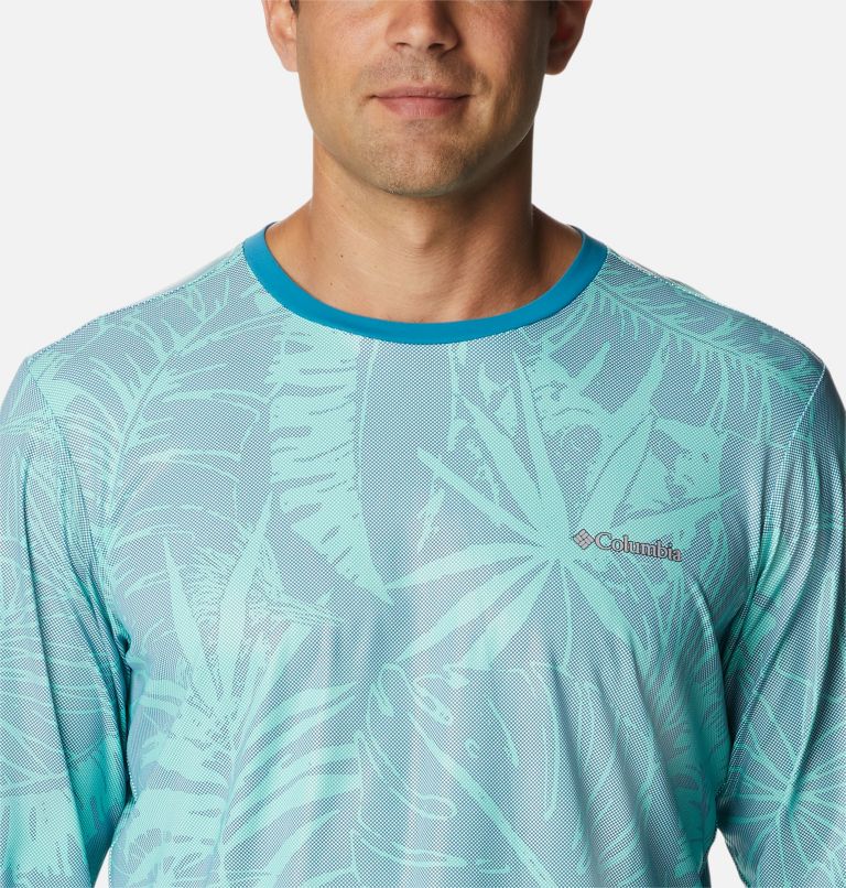 Men's Sun Deflector Summerdry Long Sleeve Shirt, Color: Deep Marine King Palms, image 4